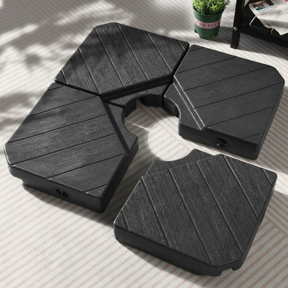 Scafild | 4-Piece Patio Offset Umbrella Base Stand,180lbs Heavy-Duty Sand Filled Patio Umbrella Base - Black