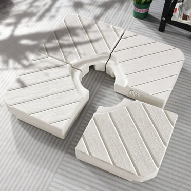 Scafild | 4-Piece Patio Offset Umbrella Base Stand,180lbs Heavy-Duty Sand Filled Patio Umbrella Base - White