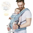 thumbnail image 1 of Scafild | 6-in-1 Baby Carrier with Waist Stool Hip Seat for Breastfeeding Newborn Infant Toddler - Blue, 1 of 8