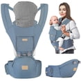 thumbnail image 1 of Scafild | 6-in-1 Baby Carrier with Waist Stool Hip Seat for Breastfeeding Newborn Infant Toddler - Haze Blue, 1 of 8