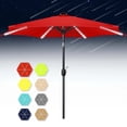thumbnail image 1 of Scafild | 7.5FT Meteor Shower Lights Patio Umbrella, Outdoor Table Umbrella with 108 LED Solar Lights, Push Button Tilt and Crank, Market Umbrella for Garden, Deck, Backyard, Pool - Red, 1 of 9