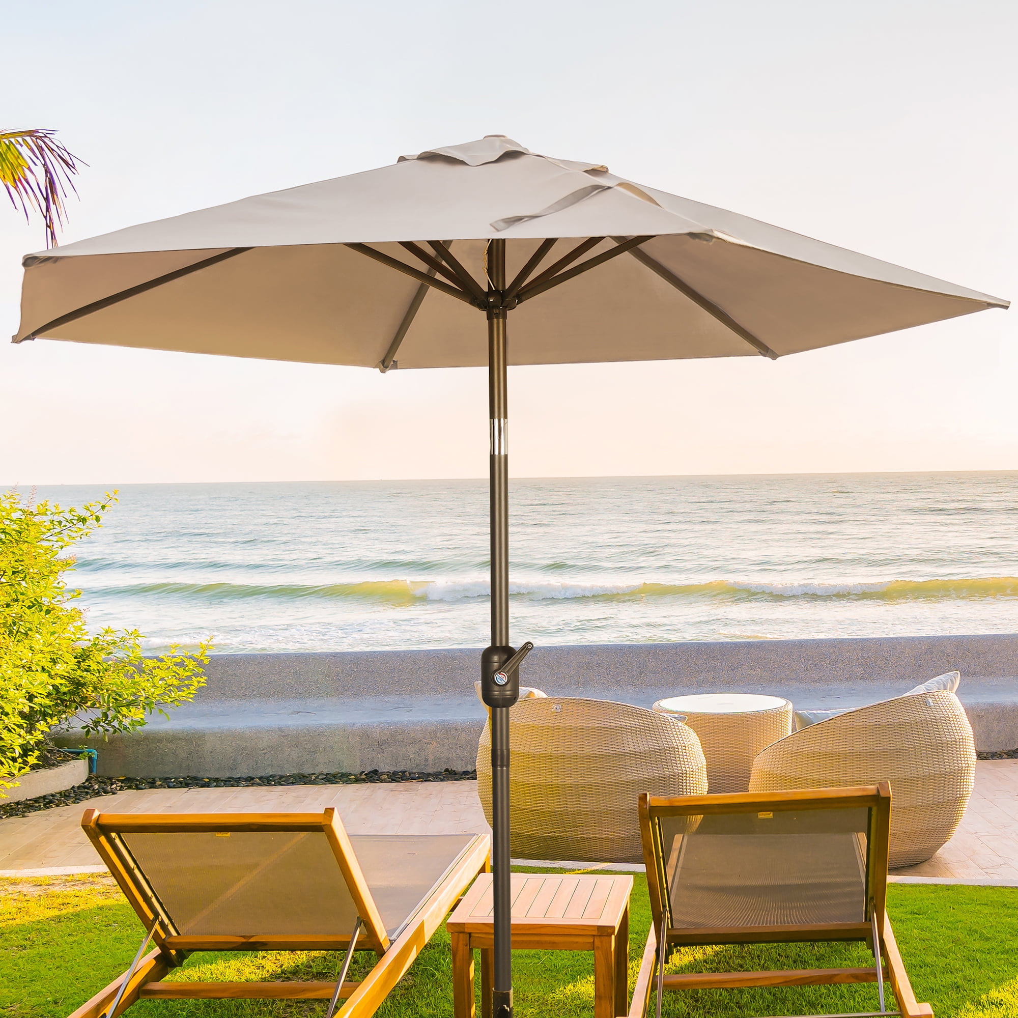 Scafild 9ft Outdoor Patio Umbrella FadeResistant SolutionDyed