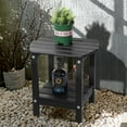thumbnail image 1 of Scafild | Adirondack Side Table Plastic Outdoor End Tables with 2 Layer Storage, Coffee Table for Your Adirondack Chair, Patio Deck Garden, Backyard & Lawn Furniture - Black, 1 of 9