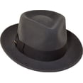 thumbnail image 1 of Scala Classico Men's Crushable Wool Felt Fedora (Grey, Large), 1 of 7