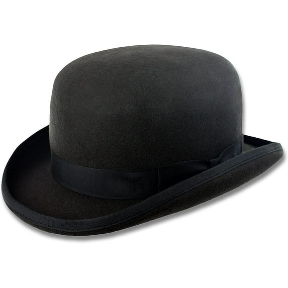 Scala Classico Men's Wool Felt Bowler Hat (X-Large, Charcoal)