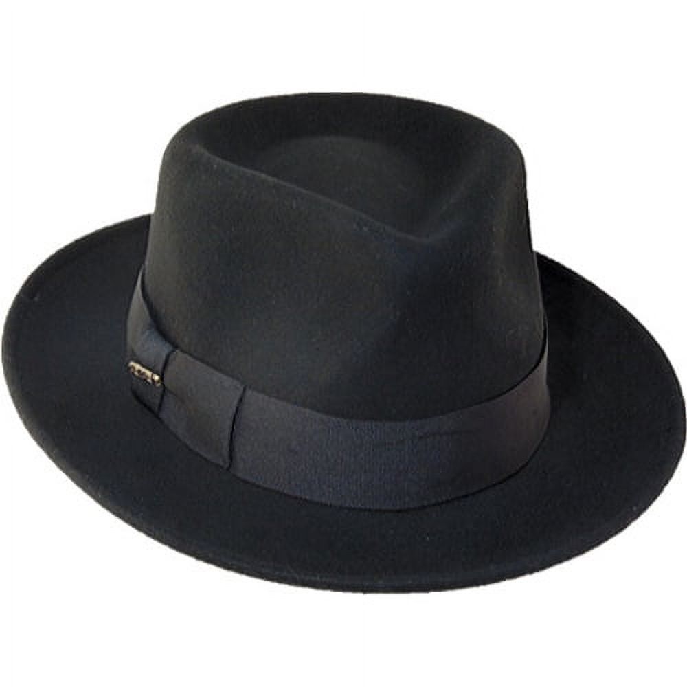 Scala Classico Men's Wool Felt Crushable Black Fedora Hat - image 1 of 5
