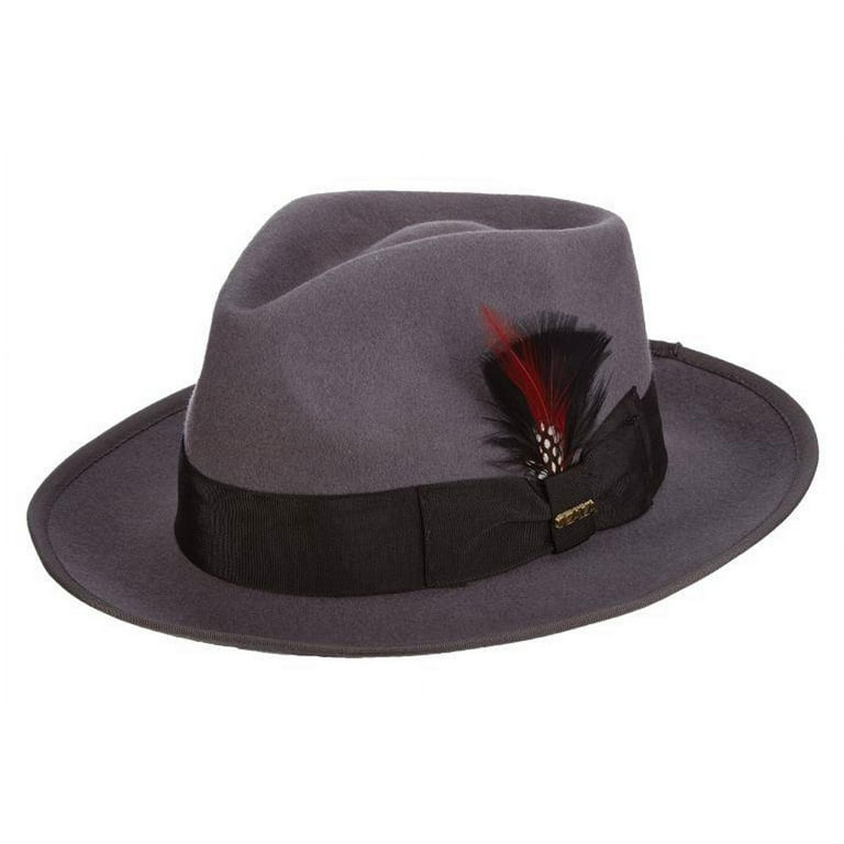 Scala Men's Classico New Yorker Wool Felt Snap Brim Fedora Hat