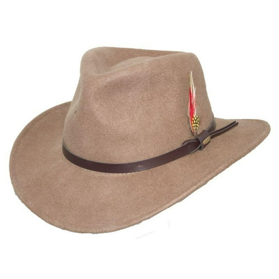 Scala Men's Dakota Crushable Wool Felt Outback Hat