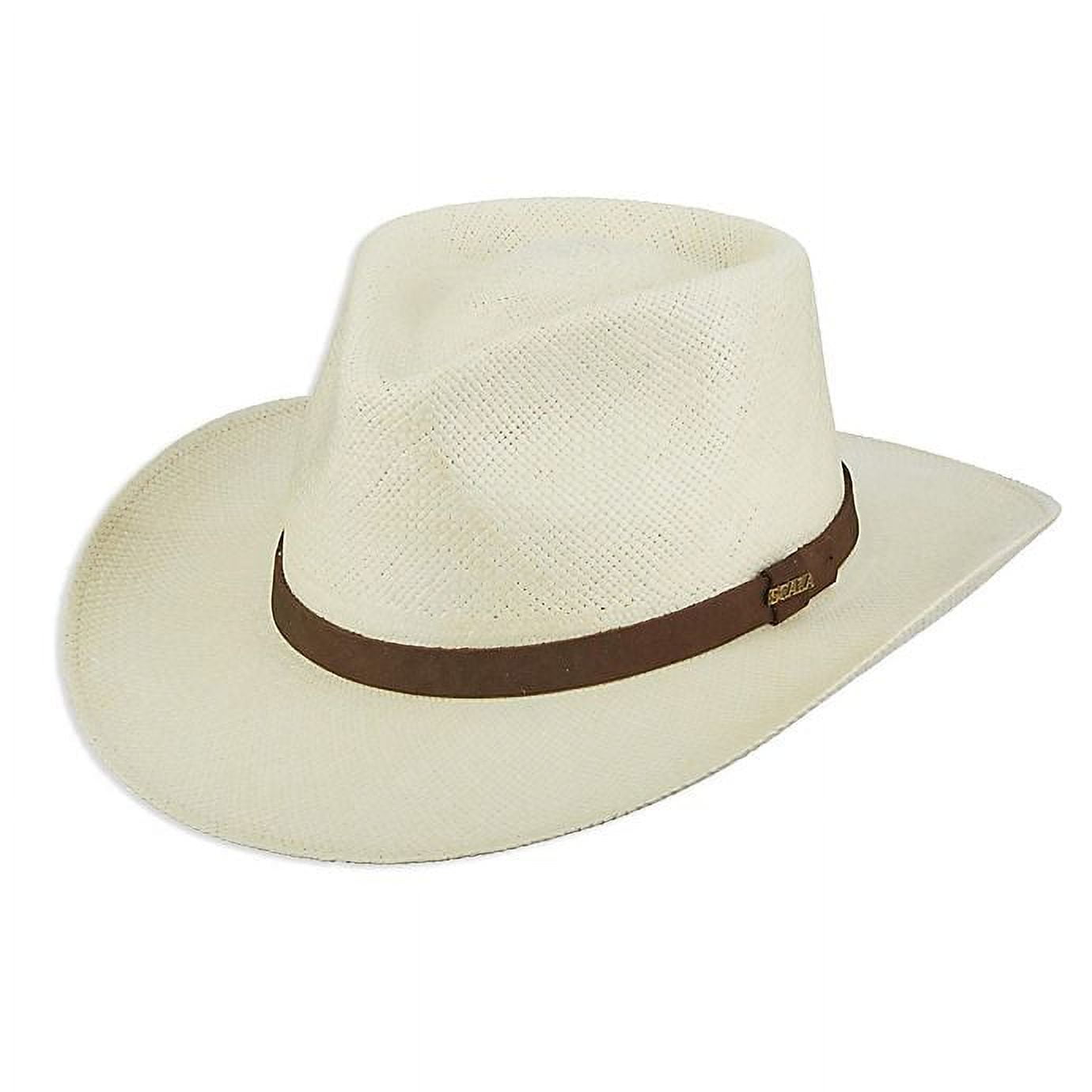 Scala Men s Medium Panama Straw Outback Hat in Natural Walmart