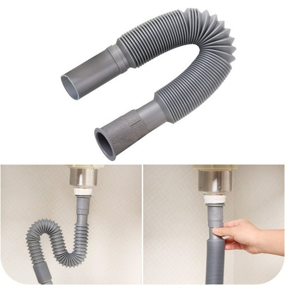 Scalable Basin Drain Pipe Household Sink Basin Hose PVC Washbasin Bathroom Flexible Tube Pipe Kitchen Extended Anti-Odor Pipe