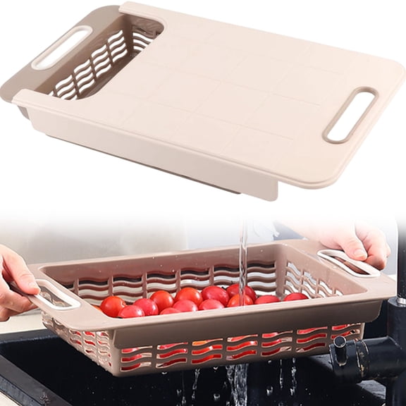 Scalable Cutting Board, Keep Meal Prep Organized Chopping with Storage Basket Vegetable for Easy Cleaning Kitchen Chopping Block Cutting Board with Slide Out Trays, Essential Kitchen Tools