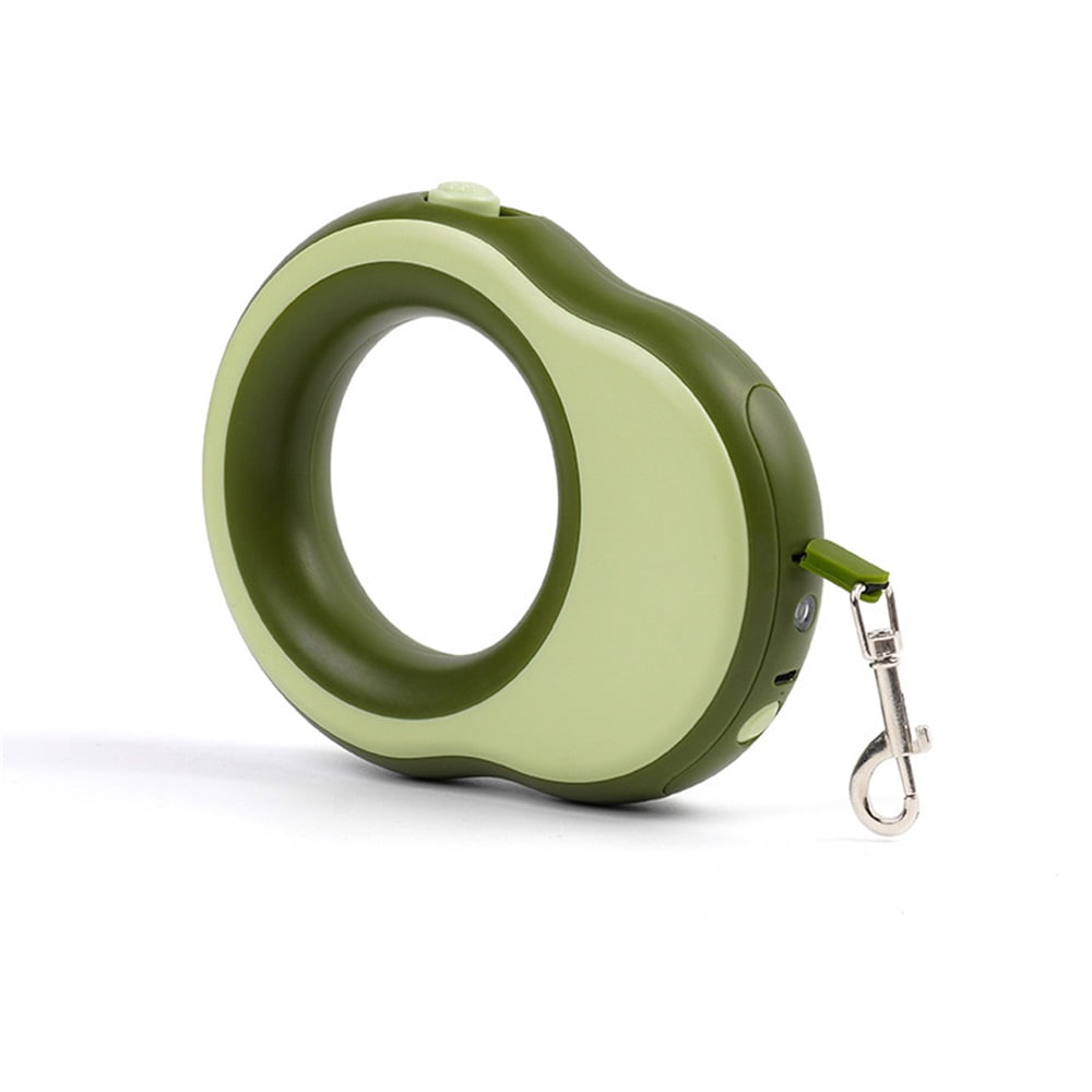 Scalable dog leash, 11.5 foot heavy-duty pet walking leather, suitable for small dogs or cats weighing 0-55 pounds, tangle free. One handed brake (green)