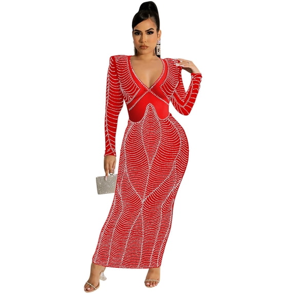 Scalded Mesh Long Dress