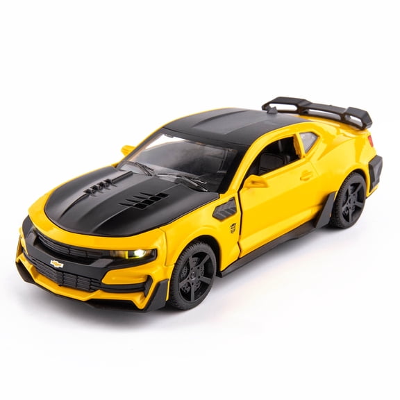 Scale 1/32 Camaro Toys Model Car Alloy Metal Diecast With 4 Door Opened Sound Light Pull Back Vehicle for Boy Gift Collection