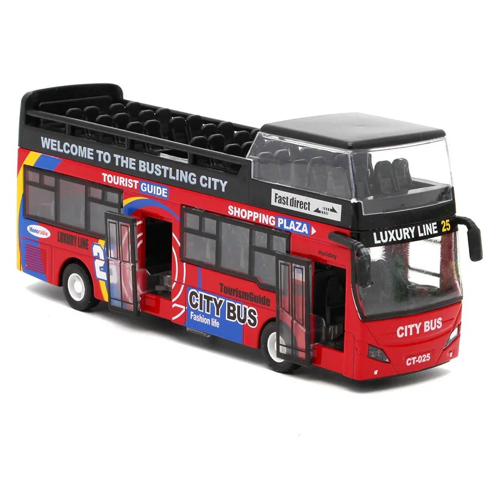 Jouet Bus Alliage 1:50 Pull-Back Avec Lumière Et Musique - Modèle Die-Cast Réaliste Pour Enfants (Blanc)