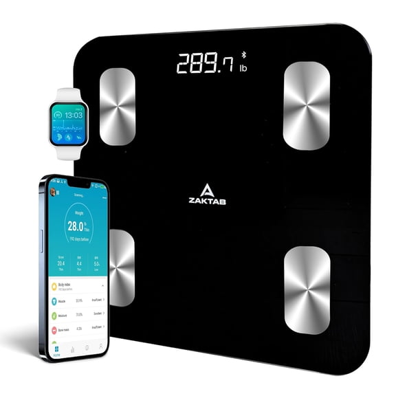 Scale for Body Weight Accurate Weight with LCD Display Capacity upto 400 lbs Smart BMI Scale High Accuracy Digital Bathroom 18 Composition Analyzer Sync Fitness App