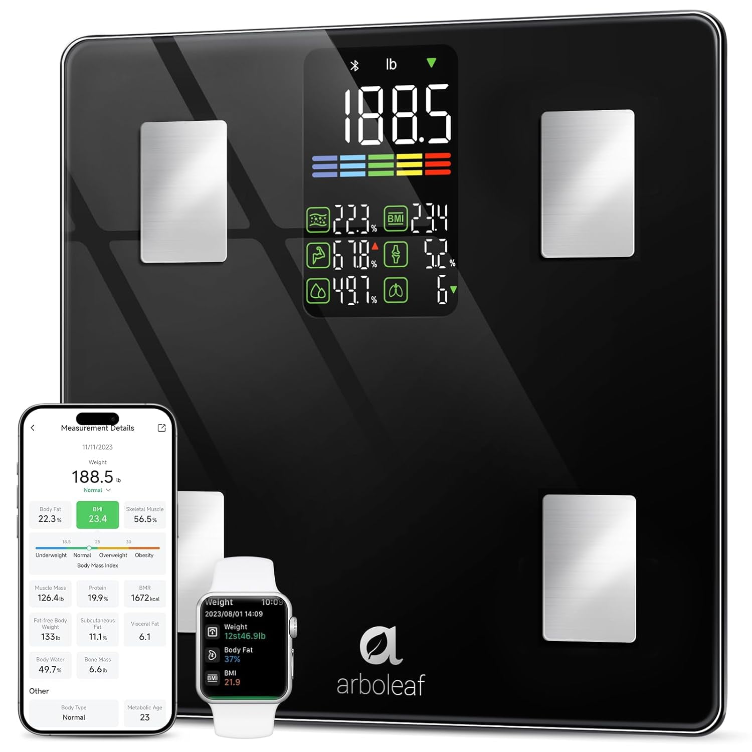Scale for Body Weight and Fat, High Accuracy Digital Smart Bathroom