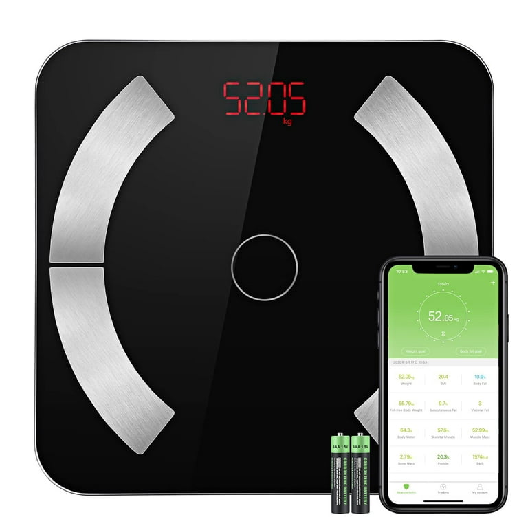 Scale for Body Weight, Slaouwo Bluetooth Smart Scale, Body Fat Digital Scale  and Body Weight Composition BMI, Wireless Bathroom Scale With Smartphone  App 