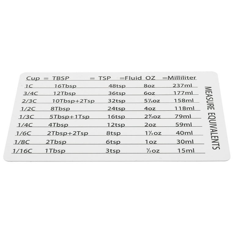 Scale Comparison Table Measure Equivalents Chart Refrigerator Magnet Kitchen Accessories Home Accessory Walmart