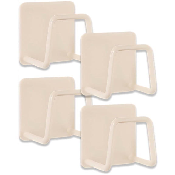 Scale Holder for Bathroom Wall, 4pcs, White, No-Drill Stainless Steel for Cabinet
