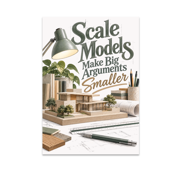 Scale Models Make Big Arguments Smaller - Architect Enthusiast - 13x19 Poster Print