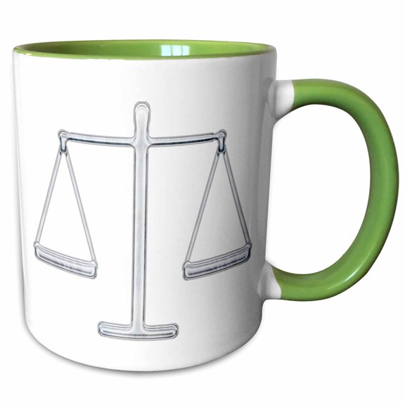 3drose, Scale of Justice (chrome), 11oz Two-tone Green Mug
