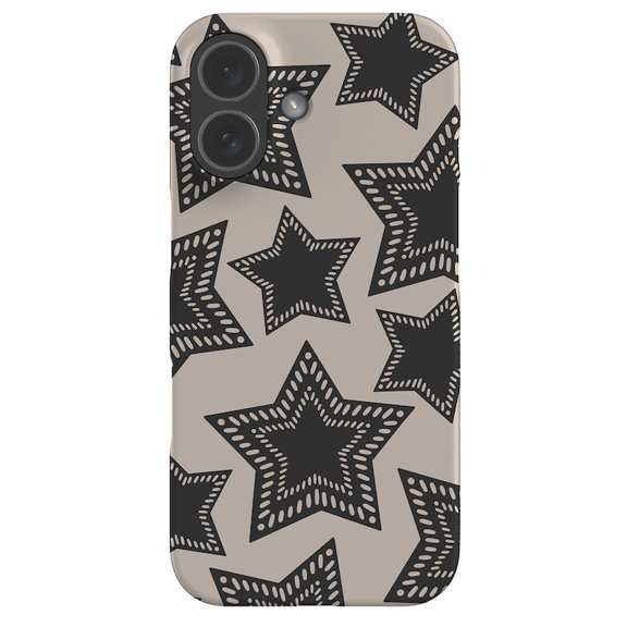 Scale Outline Star Black Off White Modern Y2K Phone Case for Phone 11-17