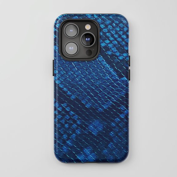 Scale Pattern For iPhone Protective Phone Case Modern Geometric Vibrant Blue