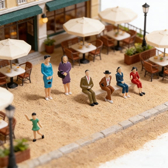 Scale People Figurines Set, Painted Figures, Painted Model Train Park Street Figures