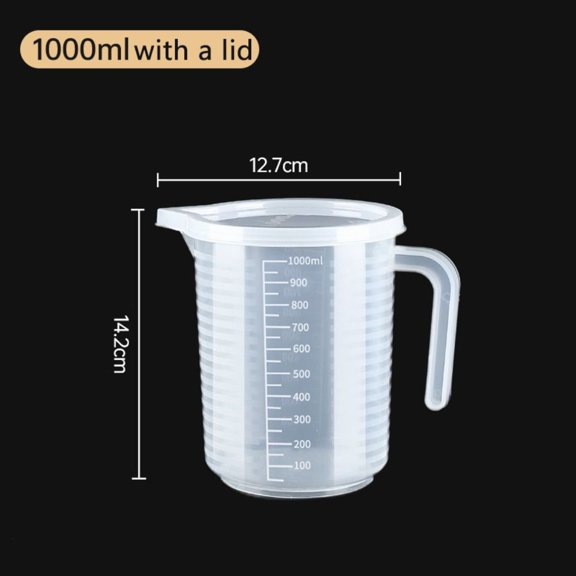 Scale Plastic Transparent Mixing Cup Laboratory Beaker Clear Graduated Measuring Cup Large Capacity with Lid