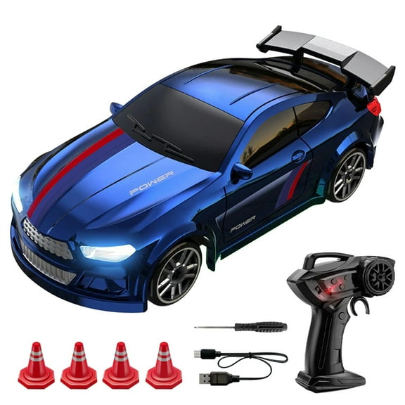 Scale Remote Control Drift Car Full Proportional Steering and Throttle Desktop Racing Toy Compact Scale Model for Indoor Tabletop Racing and Office Desk Use Royal Blue