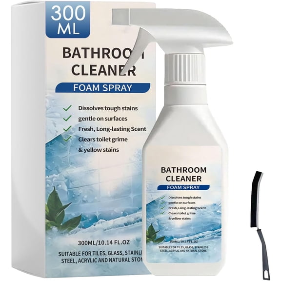 Scale Remover Bathroom Cleaner Foam Spray, Powerful ScaleRemover, All-Purpose Scale Remover Bathroom Cleaner, Suitable for Tiles, Glass, Stainless, Steel, Sinks