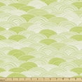 thumbnail image 1 of Scale Sofa Upholstery Fabric by the Yard, Hand Drawn Half Circles with Cured Lines Wave Pattern Doodle Style Image, Decorative Fabric for DIY & Home Accents, 1 Yard, Pale Green and White by Ambesonne, 1 of 4