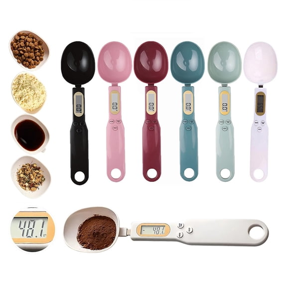 Scale Spoon Gram Measuring Spoon, Kitchen Digital Measuring Scale Spoon Milligram Measuring Scoop for Food Coffee Powder Tea Ingredients Baking Kitchen Gram Measuring Spoons High Precision 0.1g