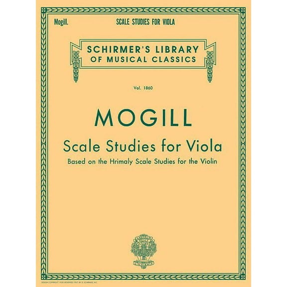 Scale Studies for Viola: Schirmer Library of Classics Volume 1860 Viola Method, (Paperback)