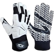 Scale Wear Black Stealth Padded Football Receiver Lineman Gloves Grip Silicone Palms Adult Mens Youth Sticky Boost Your Game White