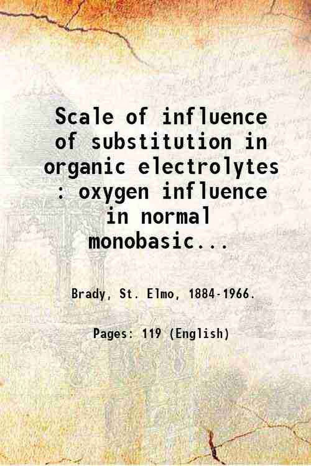 Scale of influence of substitution in organic electrolytes oxygen
