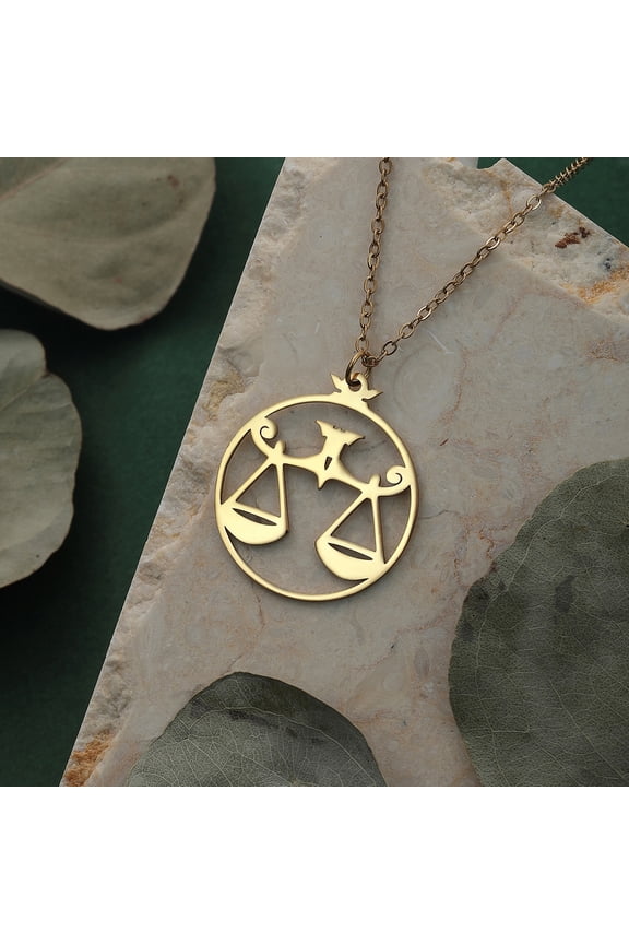 Scale of Justice Necklace Lawyer Necklace Stainless Steel Justice Jewelry for Men and Women