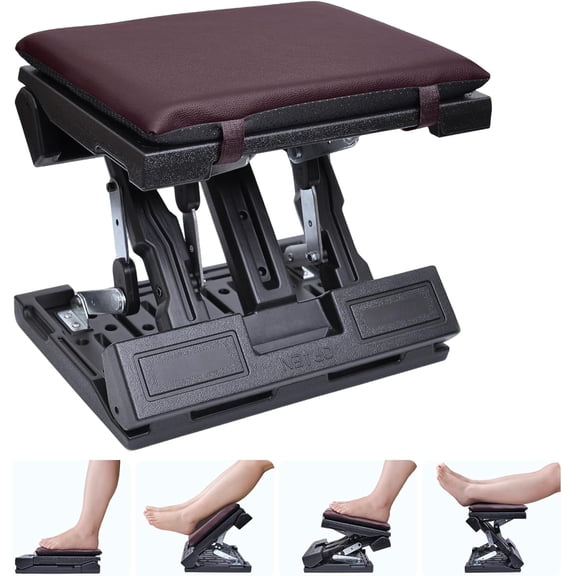 Scalebeard Foot Rest for Under Desk at Work,Height Adjustable Infinite Angle Ergonomic Foldable Footrest for Office, Gaming,Computer, Removable Pad Desk Foot Stool with Massage Beads,for All Seasons