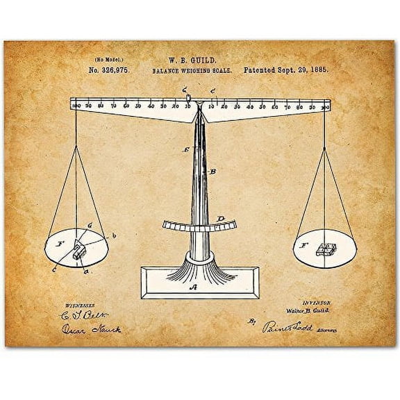 Scales - 11x14 Unframed Patent Print - Great Gift for Lawyers or Law Students