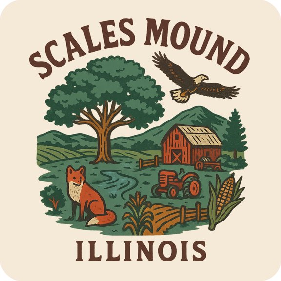 Scales Mound Illinois Keepsakes Souvenir Vinyl Sticker – Destination Travel Keepsake Collectible (3-Inches Wide)