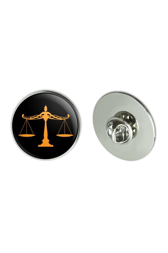 Scales Of Justice Legal Lawyer Metal 1.1" Tie Tack Hat Lapel Pin Pinback