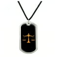 thumbnail image 1 of Scales Of Justice Legal Lawyer Military Dog Tag Pendant Necklace with Cord, 1 of 4