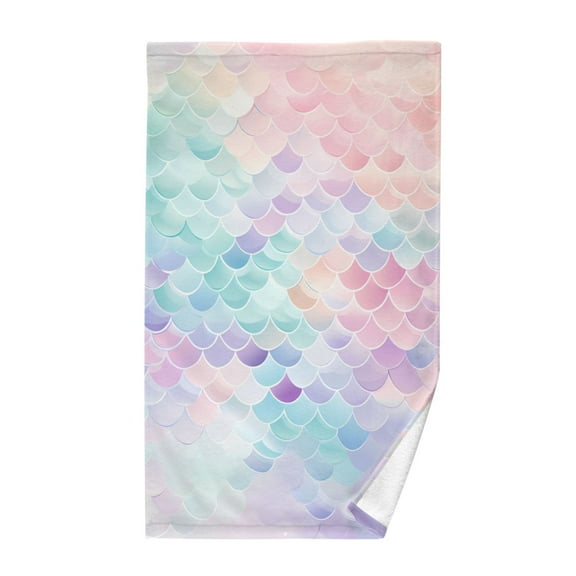 Scales Pink and Green Cotton Face Towels Soft Hand Towel Absorbent Bathroom Towel for Kitchen Hotel Decoration