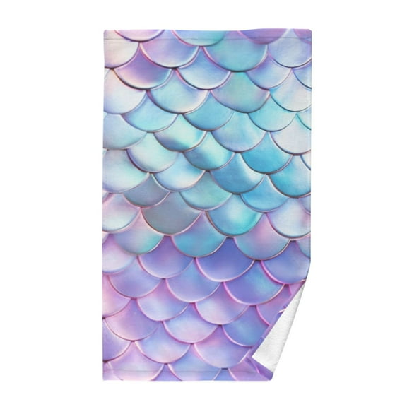 Scales Shiny Cotton Face Towels Soft Hand Towel Absorbent Bathroom Towel for Kitchen Hotel Decoration