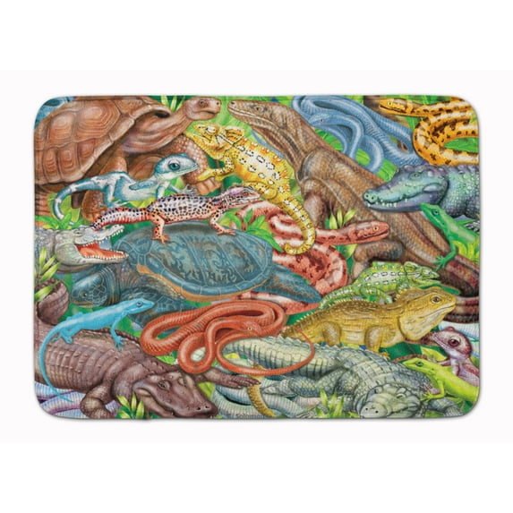 Scales and Tails, Snakes, Turtle, Reptiles Machine Washable Memory Foam Mat