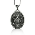 thumbnail image 1 of Scales of Anubis Silver Oval Medal, Ancient Egyptian God Jewelry, Customizable Necklace, Engraved Necklace for Men, Mythology Lover Gift,, 1 of 5