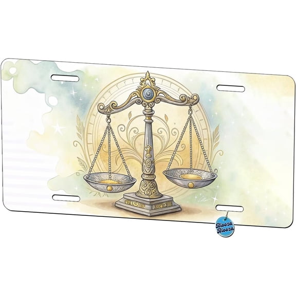Scales of Justice Lawyer Judge Paralegal Metal Vanity Novelty Tag License Plate for Trucks Cars SUVs