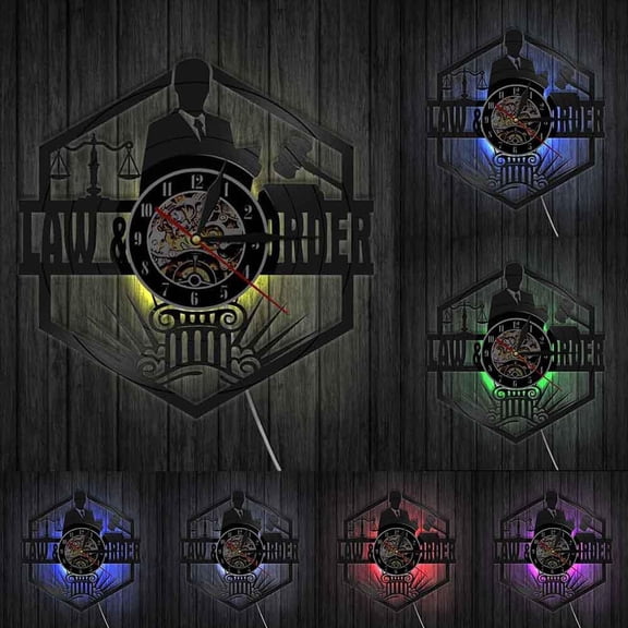Scales of Justice Lawyer Office Courtroom Decor Attorney Wall Clock Lawyer Vinyl Record Wall Clock Law Order Pass the Bar Gift