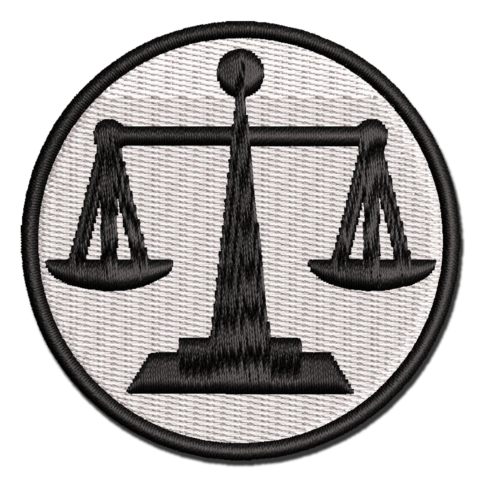 Scales of Justice Legal Lawyer Icon Applique Multi-Color Embroidered Hook & Loop Patch - 3.5 Inch Large